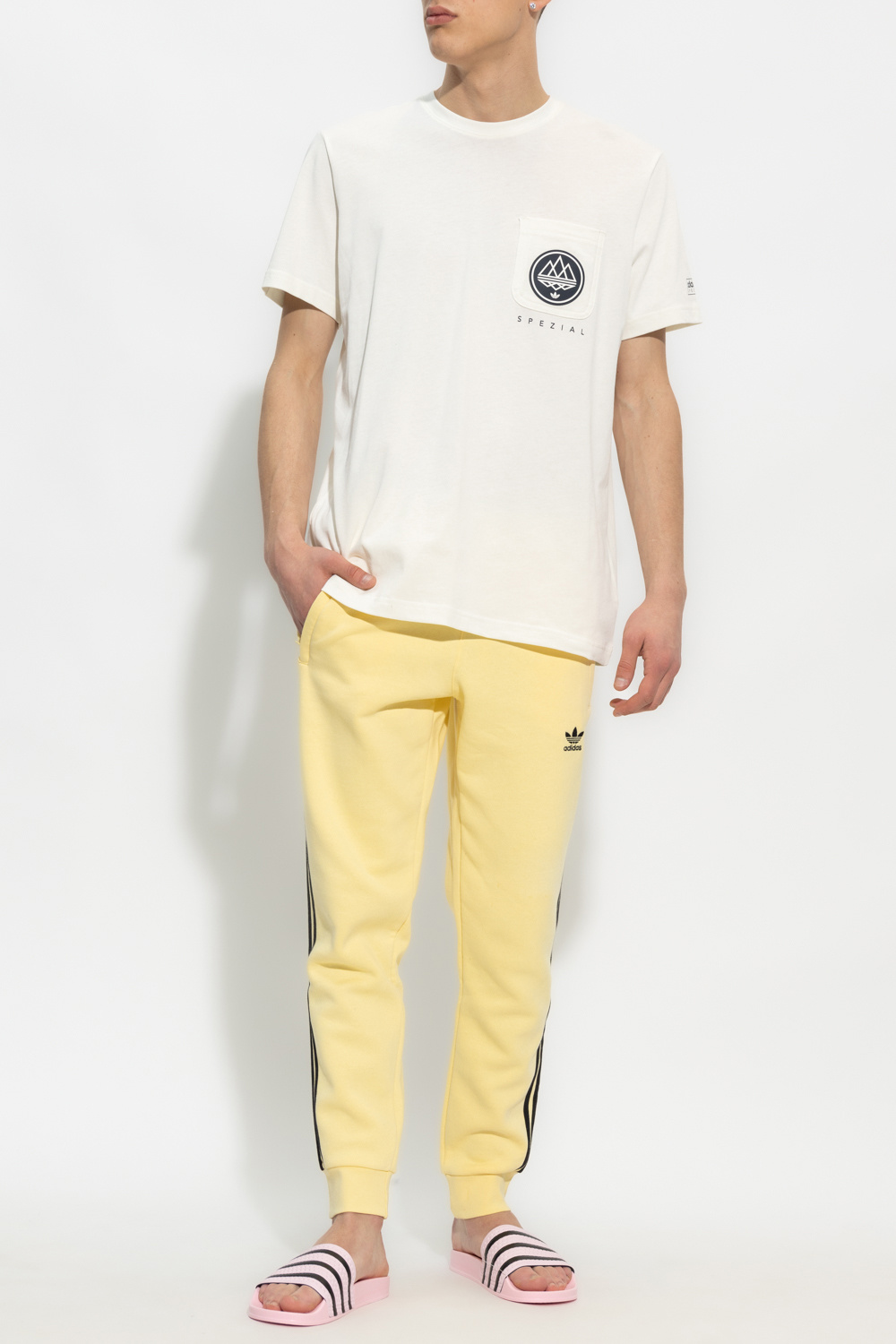 Adidas yellow outlet trousers